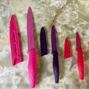 Michelangelo Pink and Purple Kitchen Knife Set